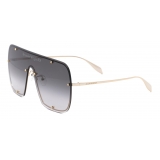 Alexander McQueen - Studs Mask Sunglasses - Gold - Alexander McQueen Eyewear