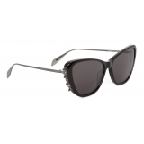 Alexander McQueen - Punk Stud Combi Cat-Eye Sunglasses - Black Ruthenium - Alexander McQueen Eyewear