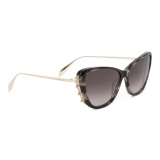 Alexander McQueen - Punk Stud Combi Cat-Eye Sunglasses - Grey Havana - Alexander McQueen Eyewear