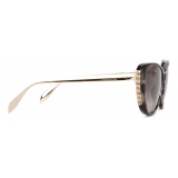 Alexander McQueen - Punk Stud Combi Cat-Eye Sunglasses - Grey Havana - Alexander McQueen Eyewear