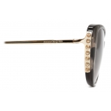 Alexander McQueen - Occhiali da Sole Cat-Eye Combinati Punk Stud - Grigio Havana - Alexander McQueen Eyewear