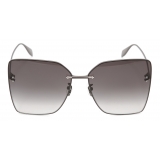Alexander McQueen - Piercing Bridge Sunglasses - Ruthenium - Alexander McQueen Eyewear