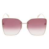 Alexander McQueen - Piercing Bridge Sunglasses - Gold - Alexander McQueen Eyewear