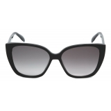 Alexander McQueen - Seal Logo Butterfly Sunglasses - Black Grey - Alexander McQueen Eyewear