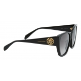 Alexander McQueen - Seal Logo Butterfly Sunglasses - Black Grey - Alexander McQueen Eyewear