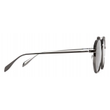 Alexander McQueen - Top Piercing Leather Sunglasses - Ruthenium - Alexander McQueen Eyewear