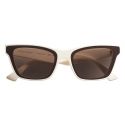 Bottega Veneta - Square Acetate Sunglasses - Ivory Grey - Sunglasses - Bottega Veneta Eyewear