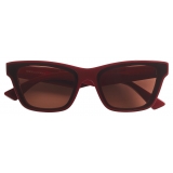Bottega Veneta - Square Acetate Sunglasses - Burgundy - Sunglasses - Bottega Veneta Eyewear