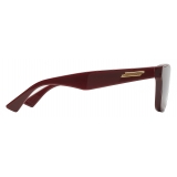 Bottega Veneta - Square Acetate Sunglasses - Burgundy - Sunglasses - Bottega Veneta Eyewear