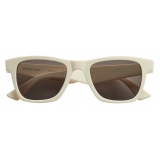 Bottega Veneta - Square Acetate Sunglasses - Ivory Grey - Sunglasses - Bottega Veneta Eyewear