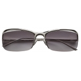 Bottega Veneta - Metal Half-Frame Sunglasses - Silver - Sunglasses - Bottega Veneta Eyewear