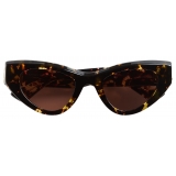 Bottega Veneta - Cat-Eye Acetate Sunglasses - Havana Brown - Sunglasses - Bottega Veneta Eyewear