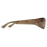 Bottega Veneta - Triangular Acetate Sunglasses - Brown - Sunglasses - Bottega Veneta Eyewear