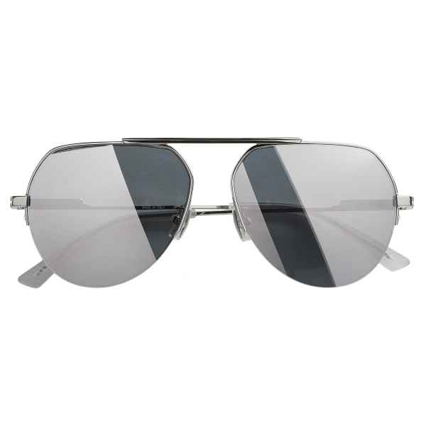 Bottega Veneta - Metal Aviator Sunglasses - Silver - Sunglasses - Bottega Veneta Eyewear