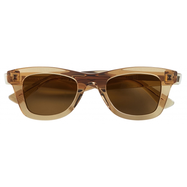 Bottega Veneta - Acetate Triangular Wrap Around Sunglasses - Brown Bronze -  Bottega Veneta Eyewear - Avvenice