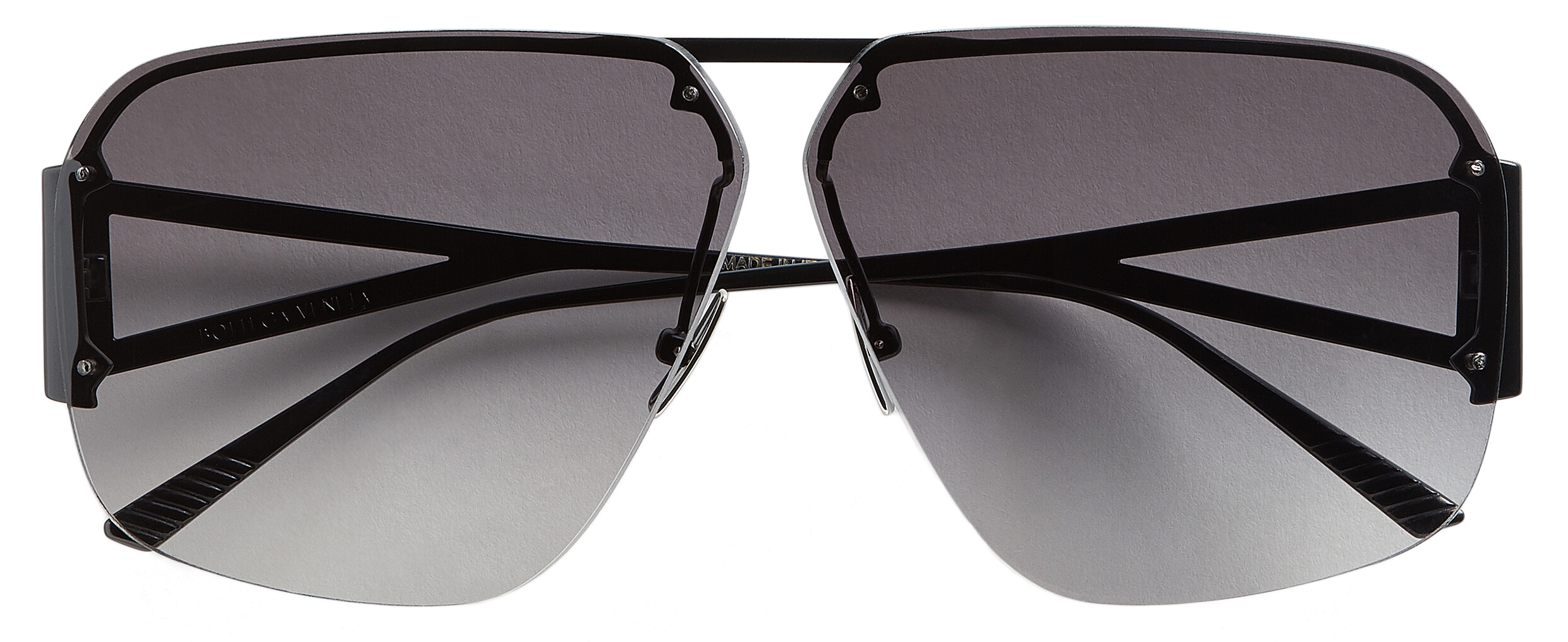 Bottega Veneta Eyewear, Aviator Metal Sunglasses, Mens, 01bk