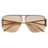 Bottega Veneta - Occhiali da Sole Aviatore in Metallo - Oro Marrone - Occhiali da Sole - Bottega Veneta Eyewear