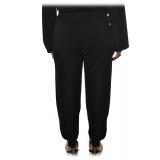 Elisabetta Franchi - Wide Legs Sporty Trousers - Blue - Trousers - Made in Italy - Luxury Exclusive Collection
