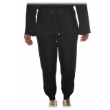 Elisabetta Franchi - Wide Legs Sporty Trousers - Blue - Trousers - Made in Italy - Luxury Exclusive Collection