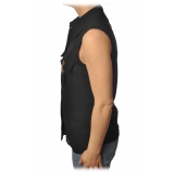 Elisabetta Franchi - Sleeveless Shirt with Closure - Black - Shirt - Made in Italy - Luxury Exclusive Collection