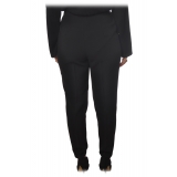 Elisabetta Franchi - Regular Waist Model with Zip - Black - Trousers - Made in Italy - Luxury Exclusive Collection