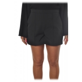 Elisabetta Franchi - High-Waist Shorts with Zip Closure - Black - Trousers - Made in Italy - Luxury Exclusive Collection