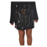 Elisabetta Franchi - High-Waisted Skirt with Zip - Black - Skirt - Made in Italy - Luxury Exclusive Collection