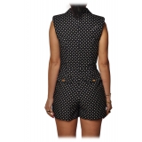 Elisabetta Franchi - Sleeveless Jumpsuit with Polka Dot - Black - Dress - Made in Italy - Luxury Exclusive Collection
