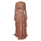 Elisabetta Franchi - Long Sleeveless Dress - Dark Orange - Dress - Made in Italy - Luxury Exclusive Collection