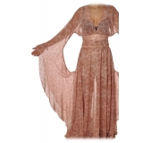 Elisabetta Franchi - Long Sleeveless Dress - Dark Orange - Dress - Made in Italy - Luxury Exclusive Collection