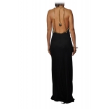 Elisabetta Franchi - Long Dress with Chain - Black - Dress - Made in Italy - Luxury Exclusive Collection
