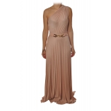 Elisabetta Franchi - One-Shoulder Dress in Jersey - Bronze - Dress - Made in Italy - Luxury Exclusive Collection