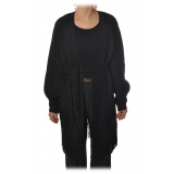 Elisabetta Franchi - Cardigan Over con Frange - Mou - Maglione - Made in Italy - Luxury Exclusive Collection
