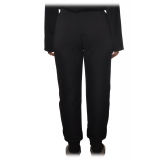 Elisabetta Franchi - Pantalone Sportivo con Elastico in Vita - Nero - Pantaloni - Made in Italy - Luxury Exclusive Collection