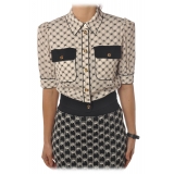 Elisabetta Franchi - Shirt with Short Sleeves - Cream - Shirt - Made in Italy - Luxury Exclusive Collection