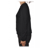 Elisabetta Franchi - Oversize Sweatshirt in Cotton - Black - Sweatshirt - Made in Italy - Luxury Exclusive Collection