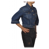 Elisabetta Franchi - Denim Jacket with Logo - Blue - Jacket - Made in Italy - Luxury Exclusive Collection