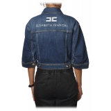 Elisabetta Franchi - Denim Jacket with Logo - Blue - Jacket - Made in Italy - Luxury Exclusive Collection