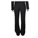 Elisabetta Franchi - High-Waisted Model in Technical Fabric - Black - Trousers - Made in Italy - Luxury Exclusive Collection