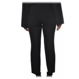Elisabetta Franchi - High-Waisted Model Without Pockets - Black - Trousers - Made in Italy - Luxury Exclusive Collection