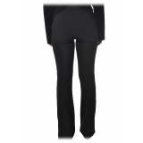 Elisabetta Franchi - High-Waisted Model with Logo - Black - Trousers - Made in Italy - Luxury Exclusive Collection