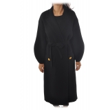 Elisabetta Franchi - Cappotto a Manica Lunga - Nero - Giacca - Made in Italy - Luxury Exclusive Collection