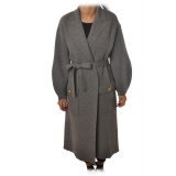 Elisabetta Franchi - Cappotto a Manica Lunga - Grigio - Giacca - Made in Italy - Luxury Exclusive Collection