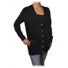 Elisabetta Franchi - Cardigan con Scollo a V - Nero - Maglione - Made in Italy - Luxury Exclusive Collection