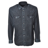 Dondup - Washed Denim Shirt with Buttons - Black - Shirt - Luxury Exclusive Collection