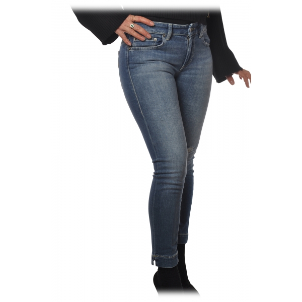 Dondup - Jeans Modello Rose a Vita Bassa - Denim Scuro - Pantalone - Luxury Exclusive Collection