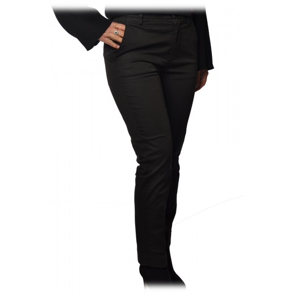 Dondup - Trousers Model Erin in Light Cotton - Black - Trousers - Luxury Exclusive Collection