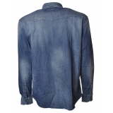 Dondup - Washed Denim Shirt with Buttons - Denim Blue - Shirt - Luxury Exclusive Collection