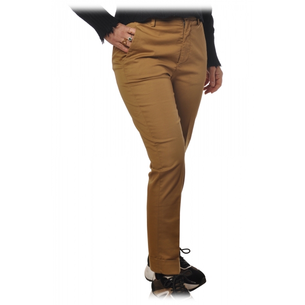 Dondup - Pantalone Modello Erin con Gamba Affusolata - Nocciola - Pantalone - Luxury Exclusive Collection