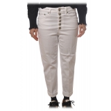 Dondup - Pantalone Modello Koons a Vita Bassa - Bianco - Pantalone - Luxury Exclusive Collection